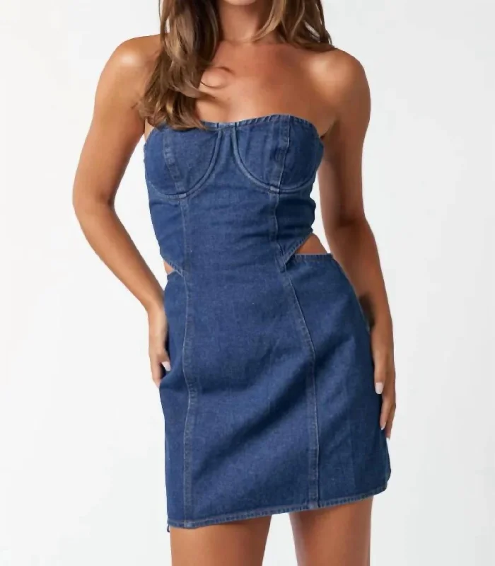 Tube Mini Dress In Denim