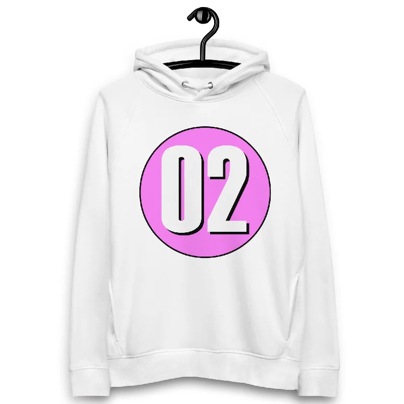 Unisex pullover hoodie: White on Pink 02