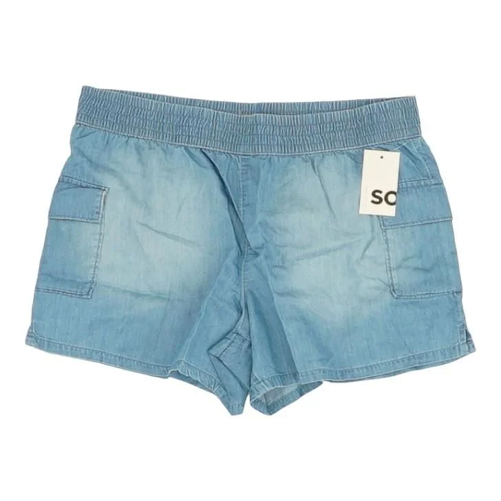 Blue Solid Shorts