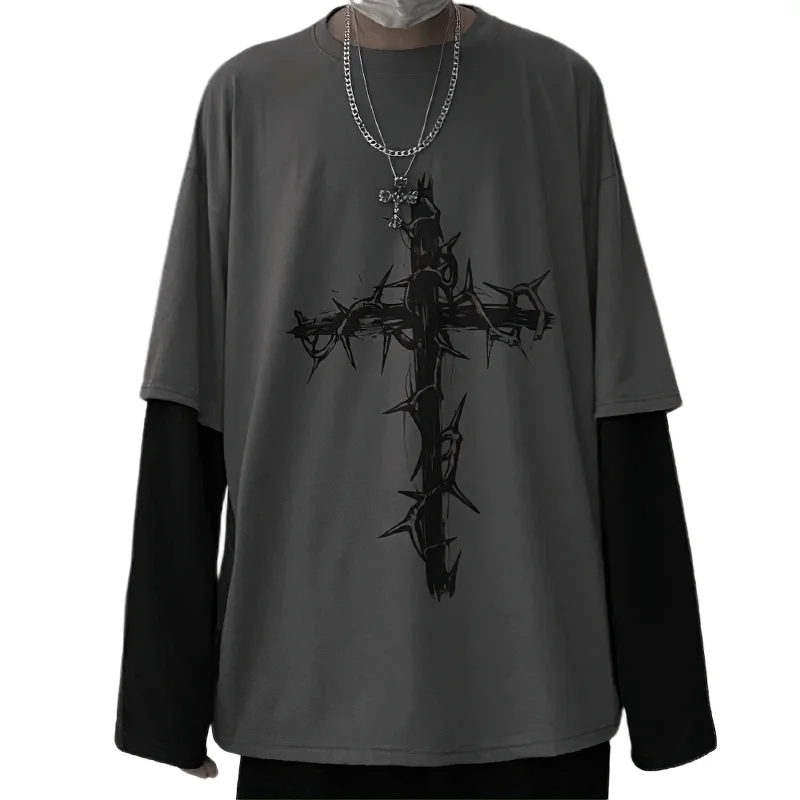 Gothic Style Sweatshirt for Women with Printing / Fashion Clothing of Long Sleeve