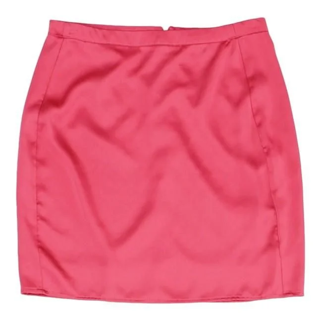 Pink Solid Mini Skirt