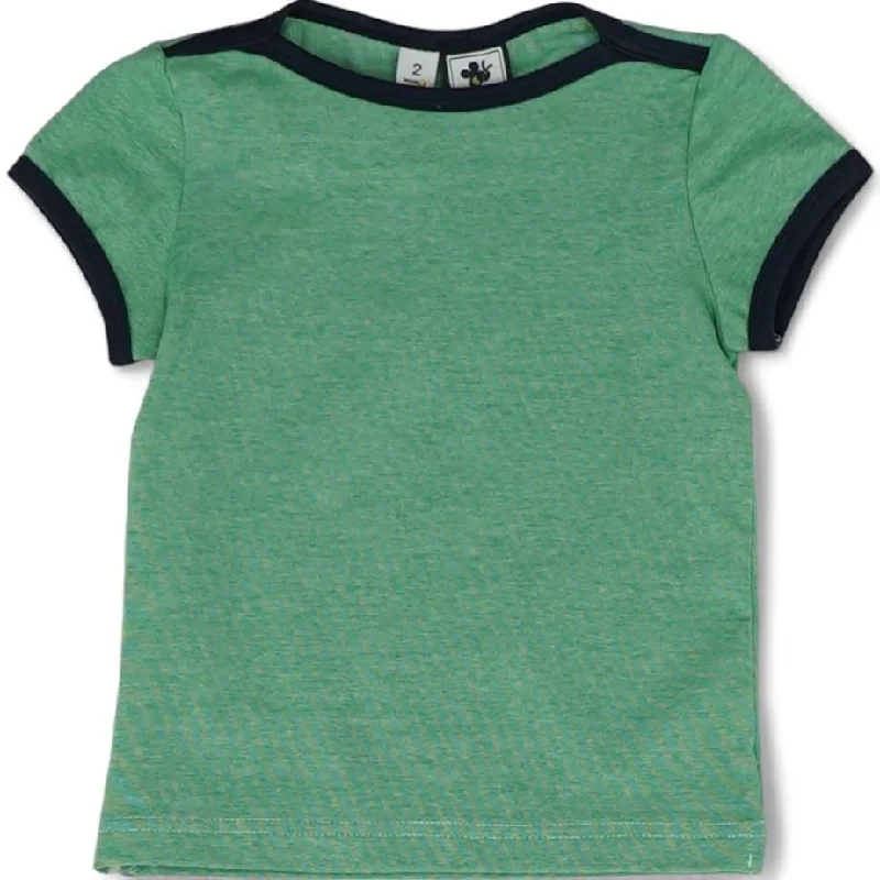 Green Solid Short Sleeve Blouse