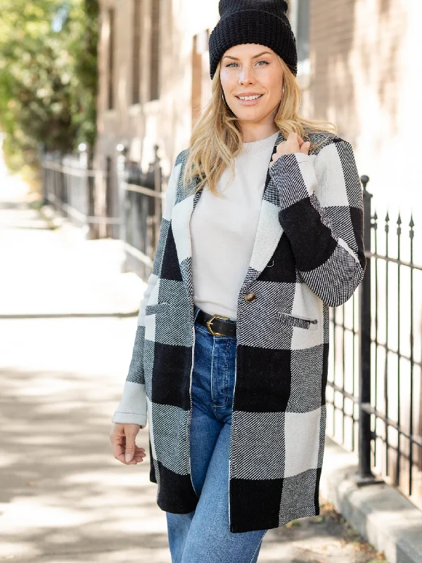 Ivory Black Plaid