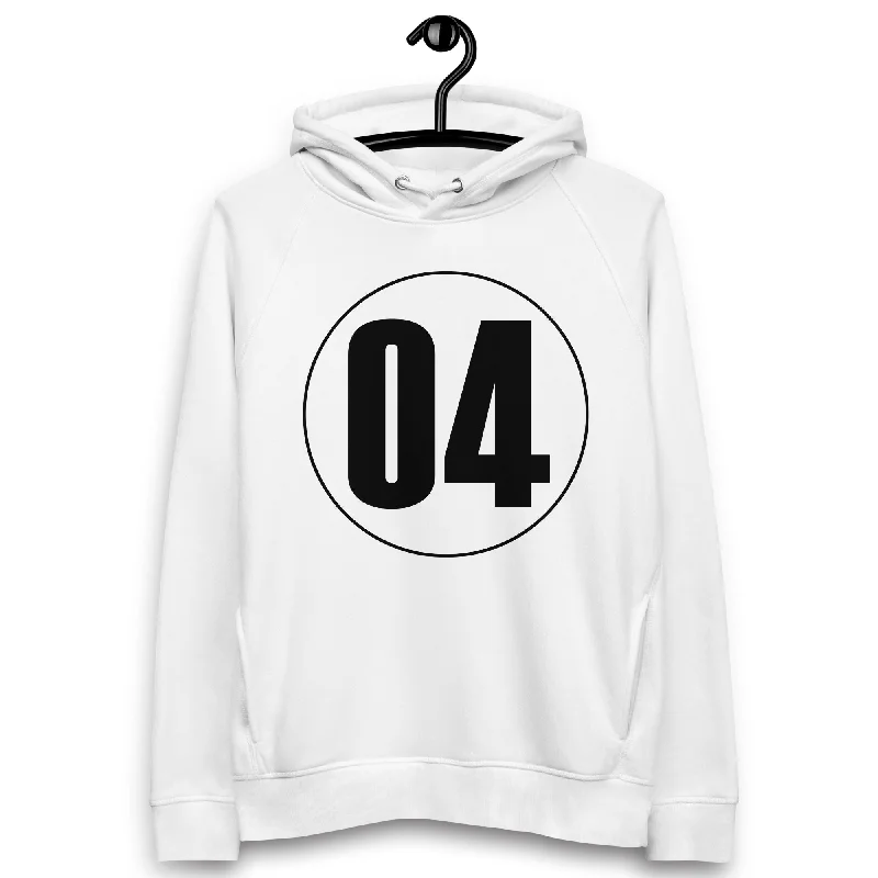 Unisex pullover hoodie: Black on White 04