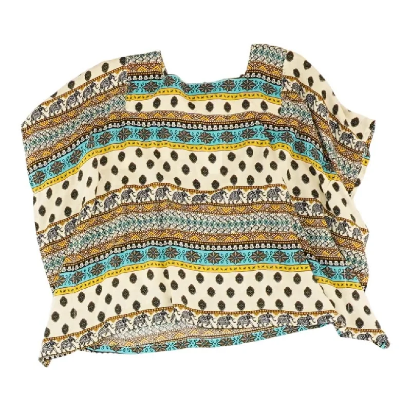 Multi Graphic Short Sleeve Blouse