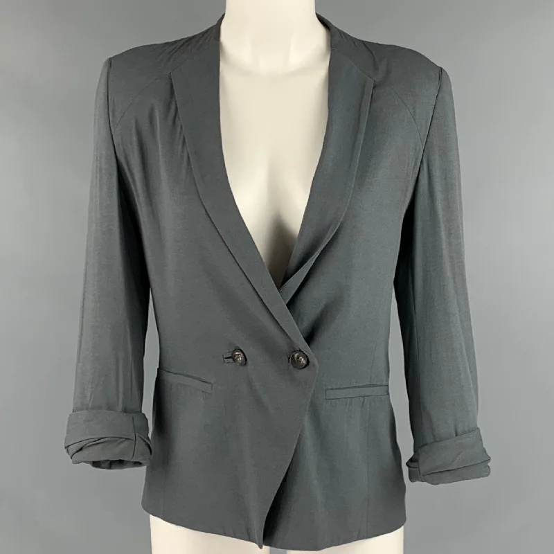 HELMUT LANG Size 2 Grey Viscose Elastane Jacket