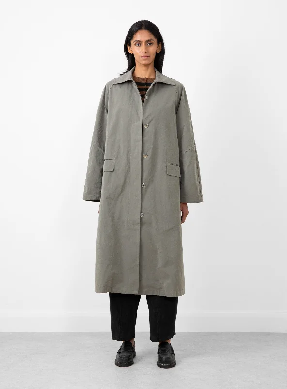 Wax Cotton Trench Taupe Grey