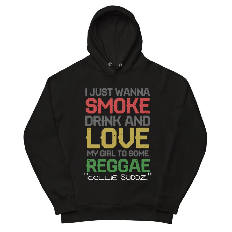 Collie Buddz- "Smoke Drink & Love" Unisex Black Pullover Hoodie