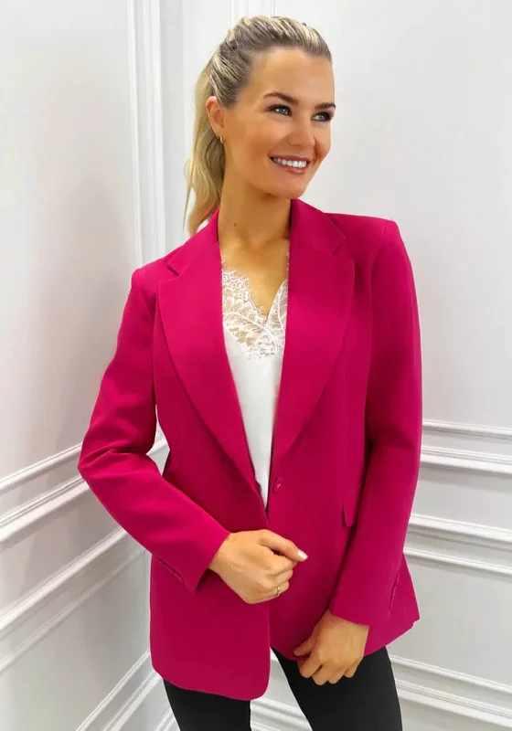 Kate & Pippa Single Breasted Blazer, Fuchsia