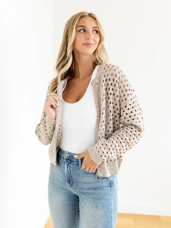 Elan Open Knit Zip Jacket