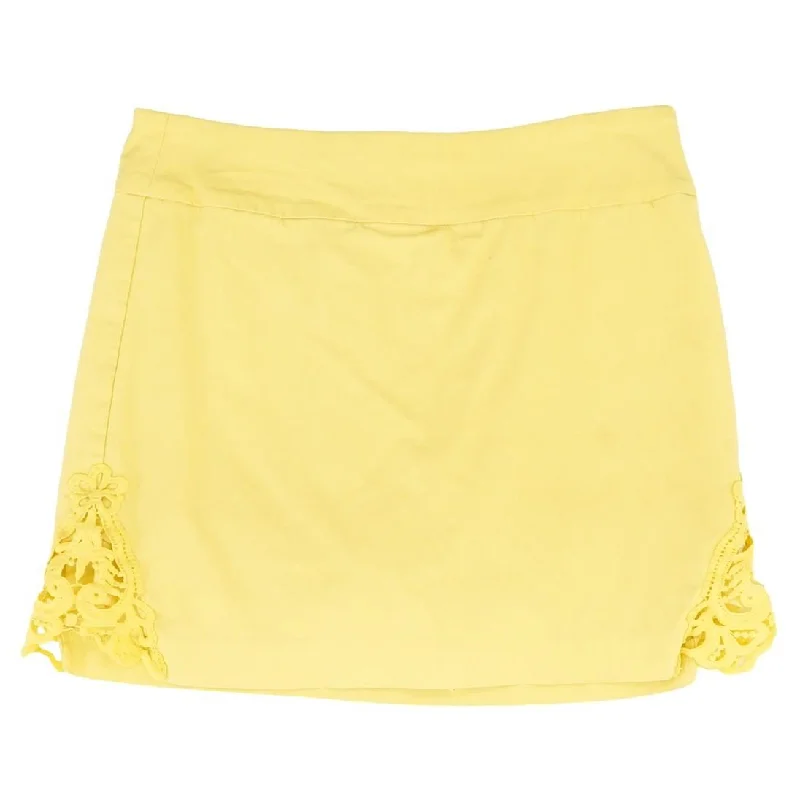 Yellow Solid Mini Skirt